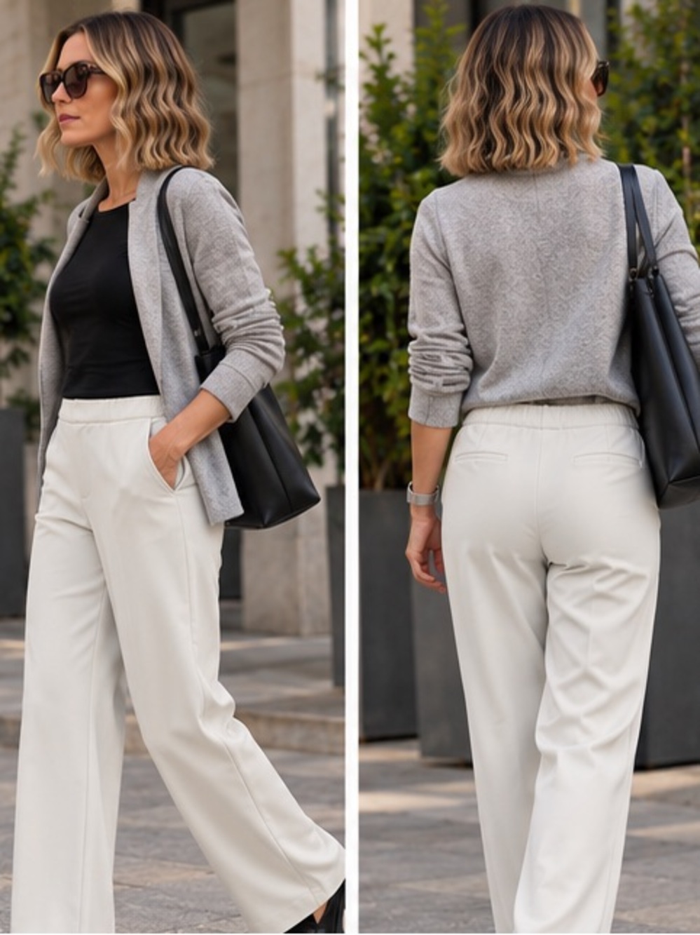 Maison d' Amelie | Straight Leg Ivory Pants | Size 8